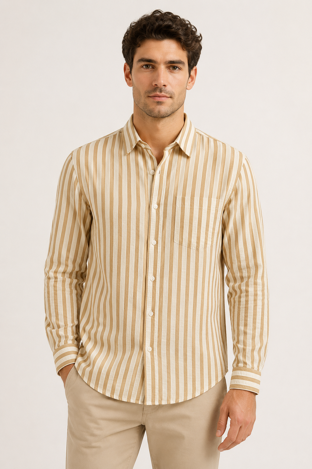 Camisa hombre rayas relaxed fit versátil primavera verano - Gerhard
