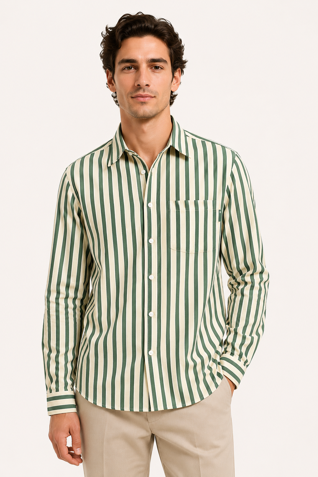 Camisa hombre rayas relaxed fit versátil primavera verano - Gerhard