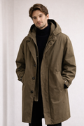 Chaqueta ligera larga de hombre con capucha - Mrosi