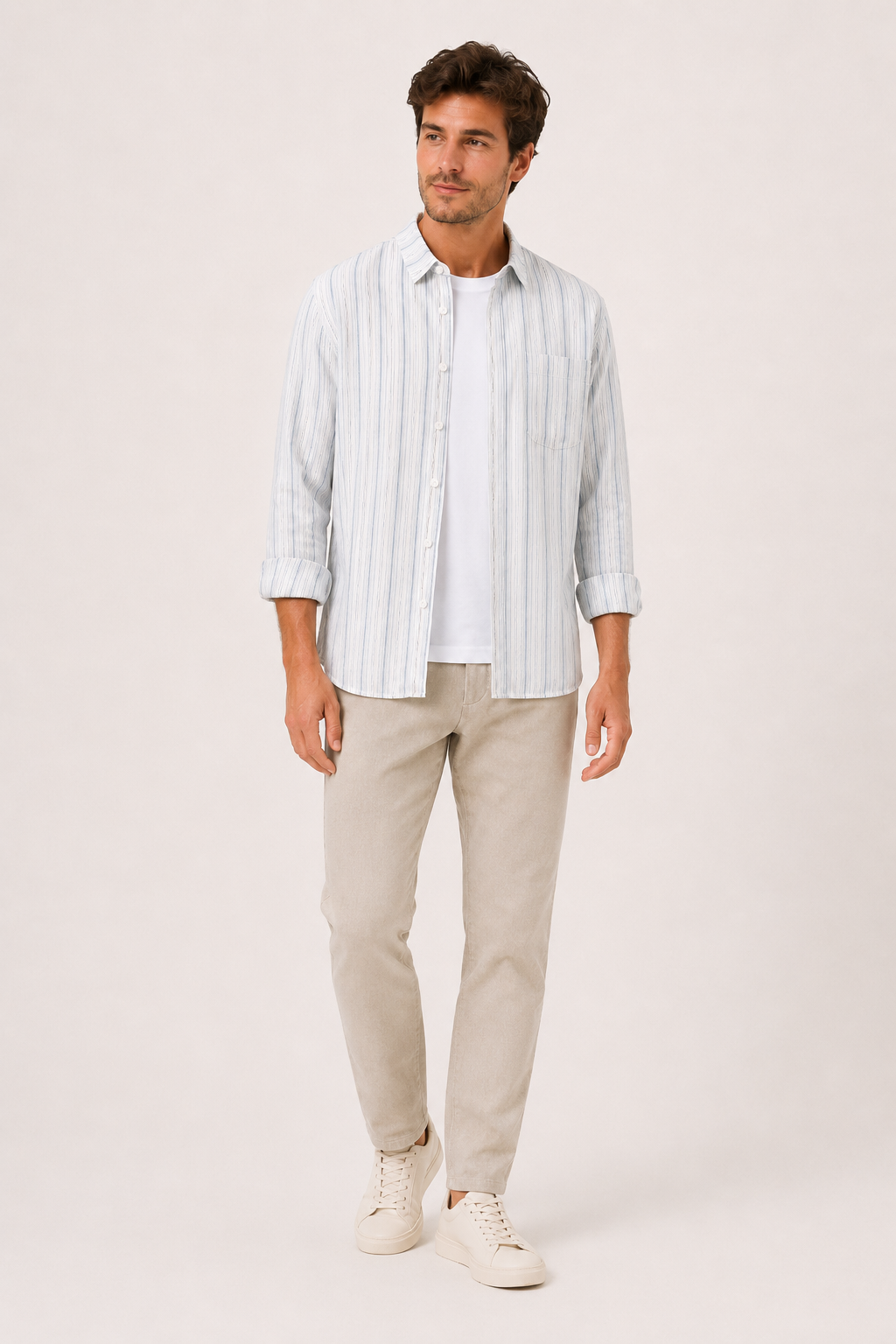 Camisa hombre rayas verticales elegante casual verano mediterráneo - Ralf
