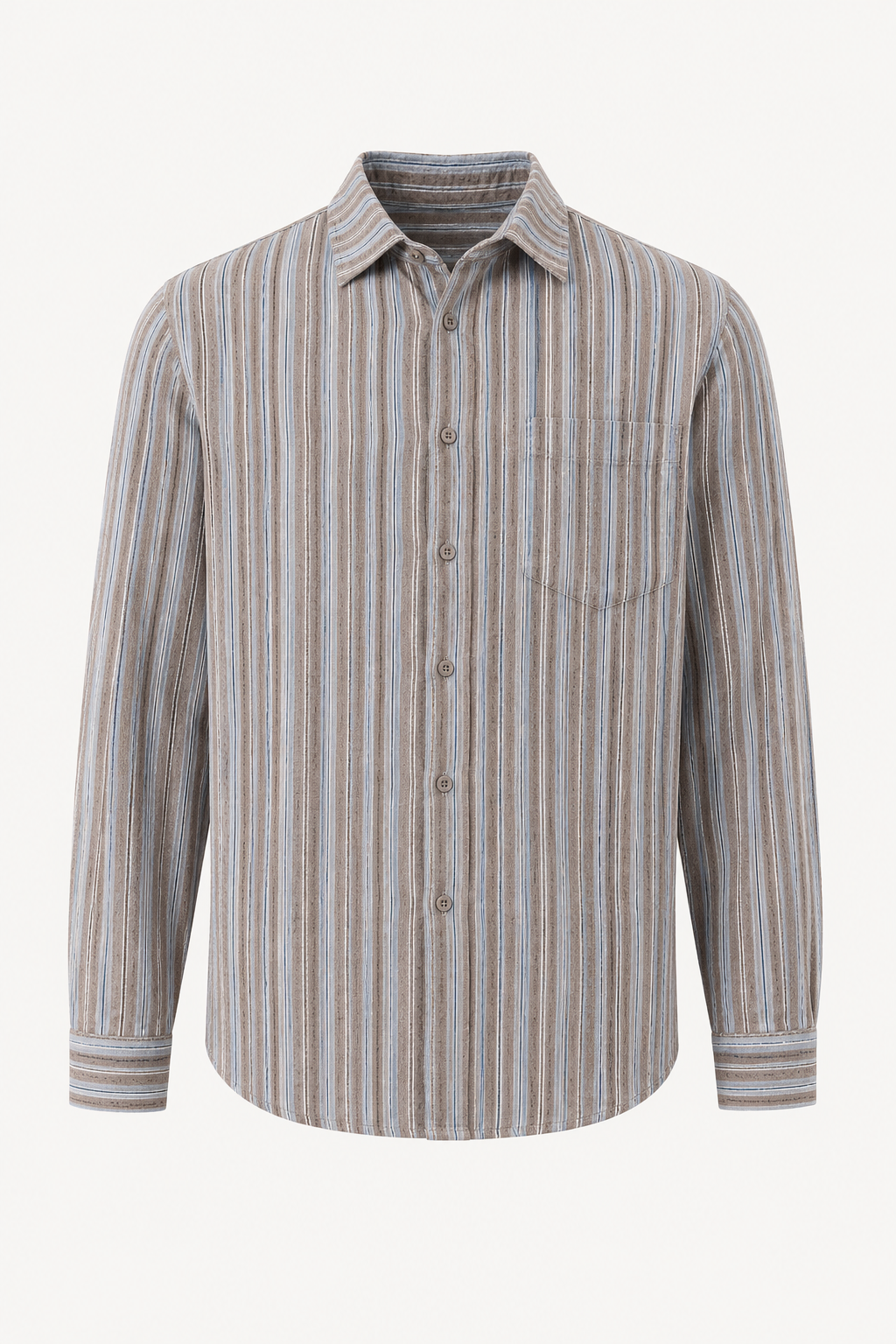 Camisa hombre rayas verticales elegante casual conjuntos verano mediterráneo - Ralf
