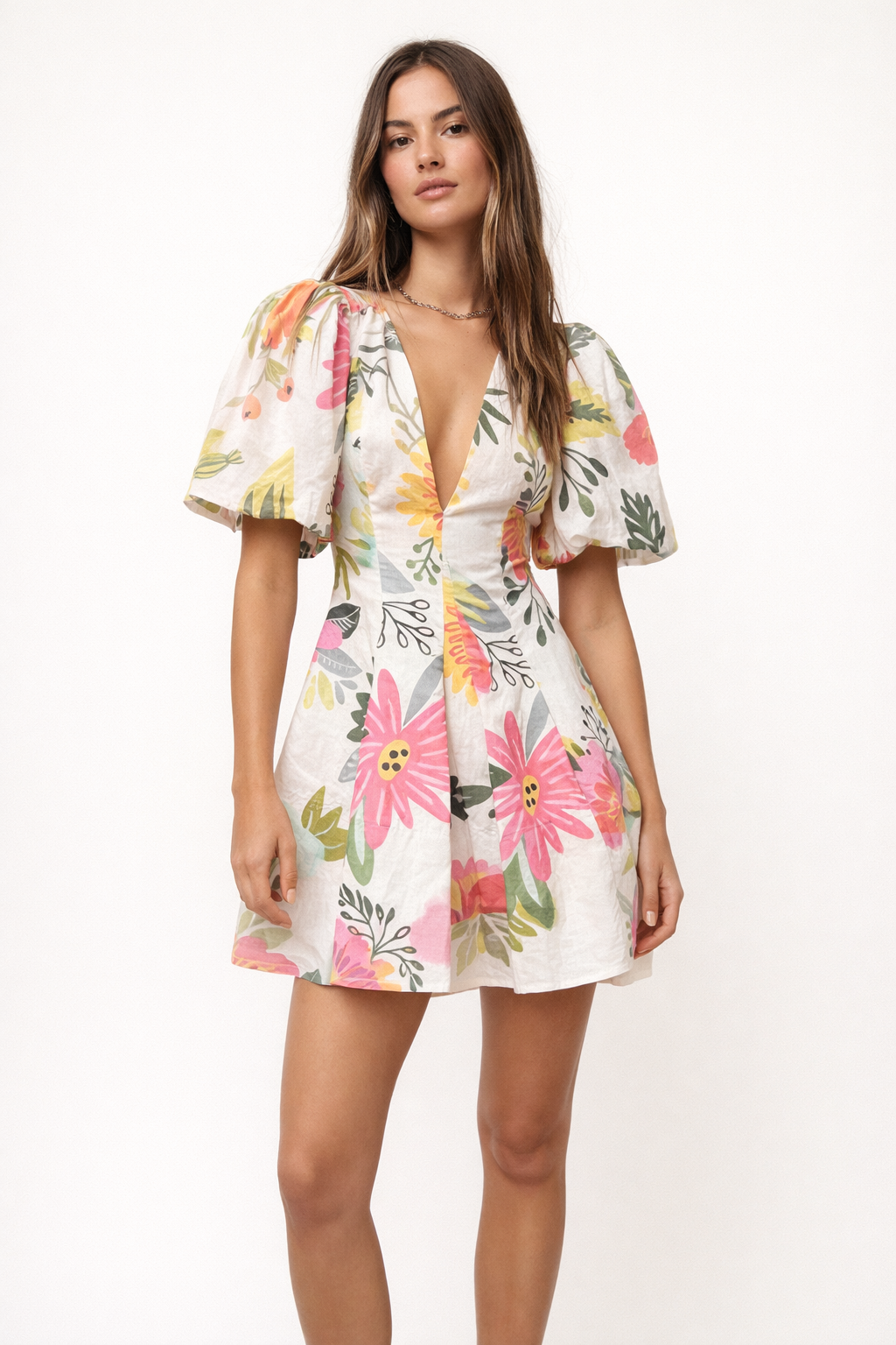 Vestido corto para mujer con estampado floral - Artis