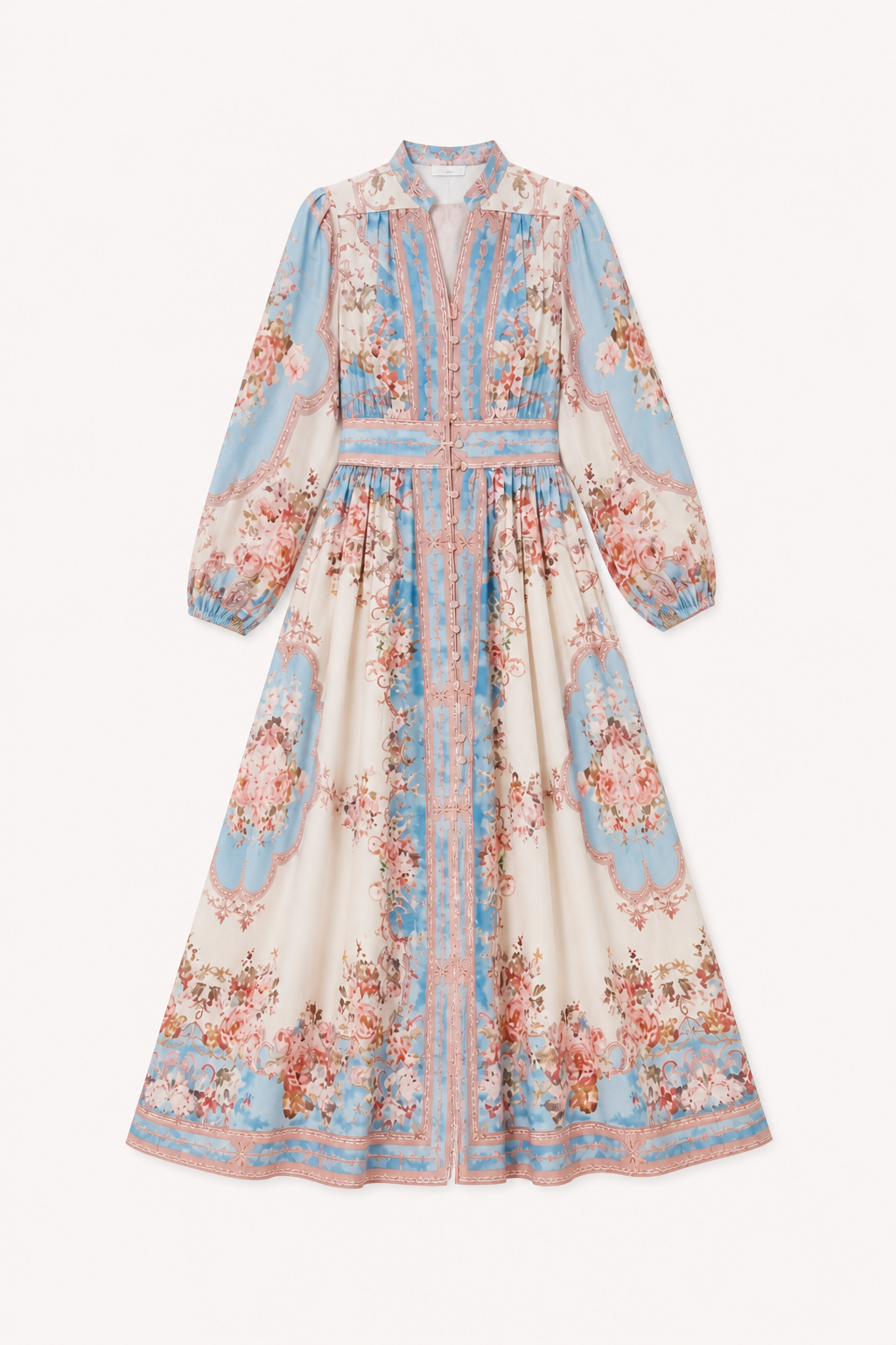 Vestido midi manga larga floral cómodo uso diario mujer - Samirha