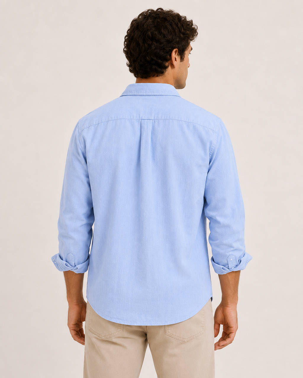 Camisa lino hombre manga larga cuello camisero bolsillo casual - Emil