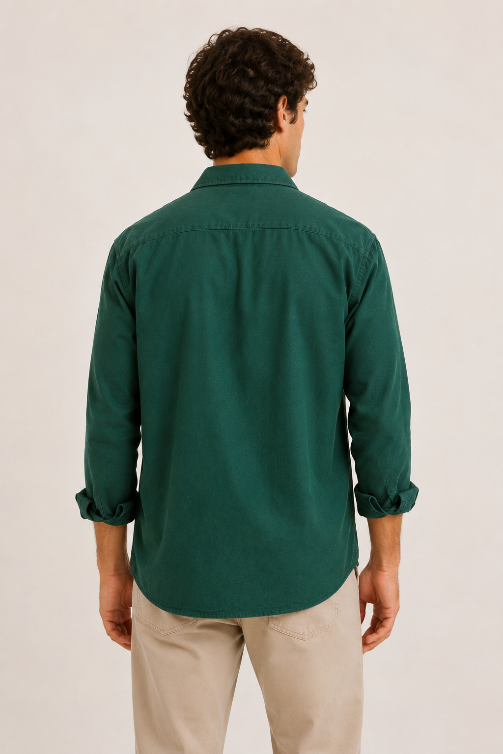 Camisa lino hombre manga larga cuello camisero bolsillo casual - Emil