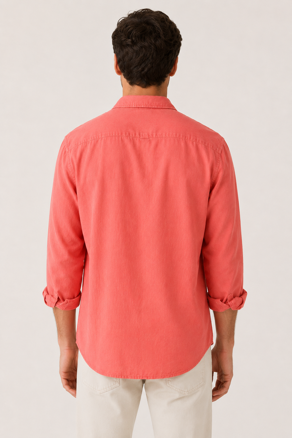 Camisa lino hombre manga larga cuello camisero bolsillo casual - Emil