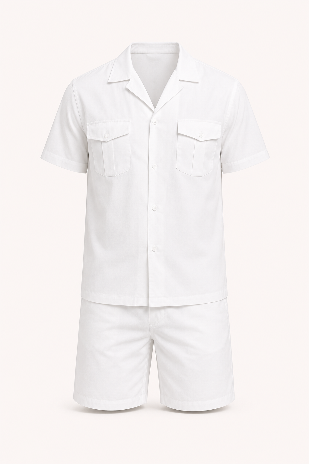 Conjunto hombre camisa manga corta short doble bolsillo tapado coordinado - Matthis