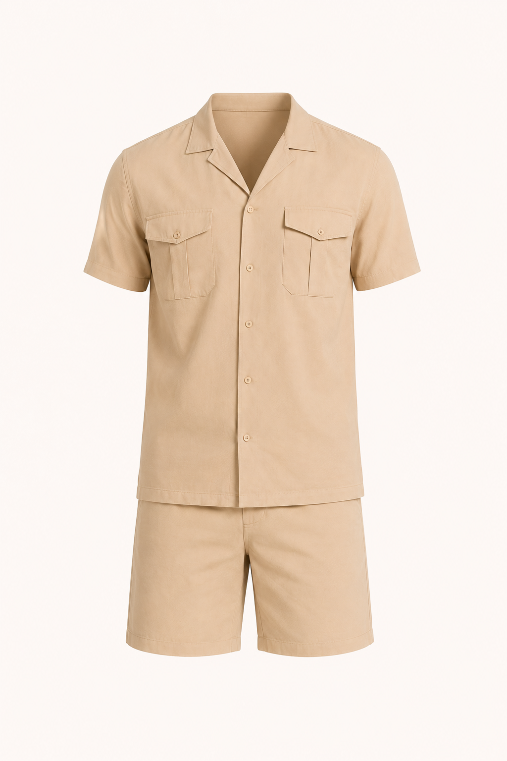 Conjunto hombre camisa manga corta short a juego doble bolsillo verano - Matthis