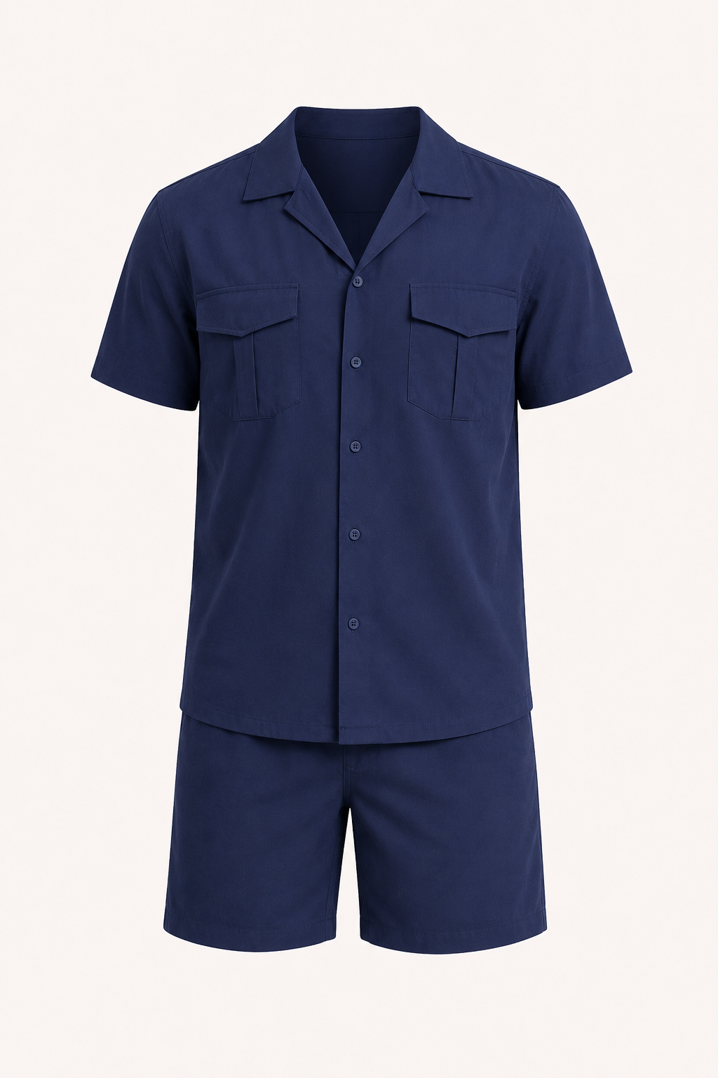 Conjunto hombre camisa manga corta short a juego doble bolsillo verano - Matthis