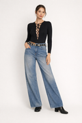 Pantalón vaquero de pierna amplia para mujer - Margaux