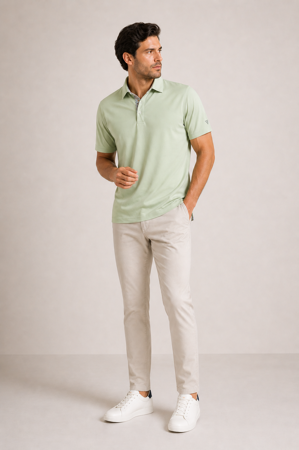 Polo hombre cuello botones manga corta casual fresco - Gunther