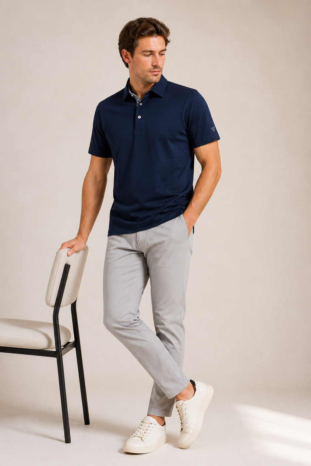 Polo hombre cuello botones manga corta casual fresco - Gunther