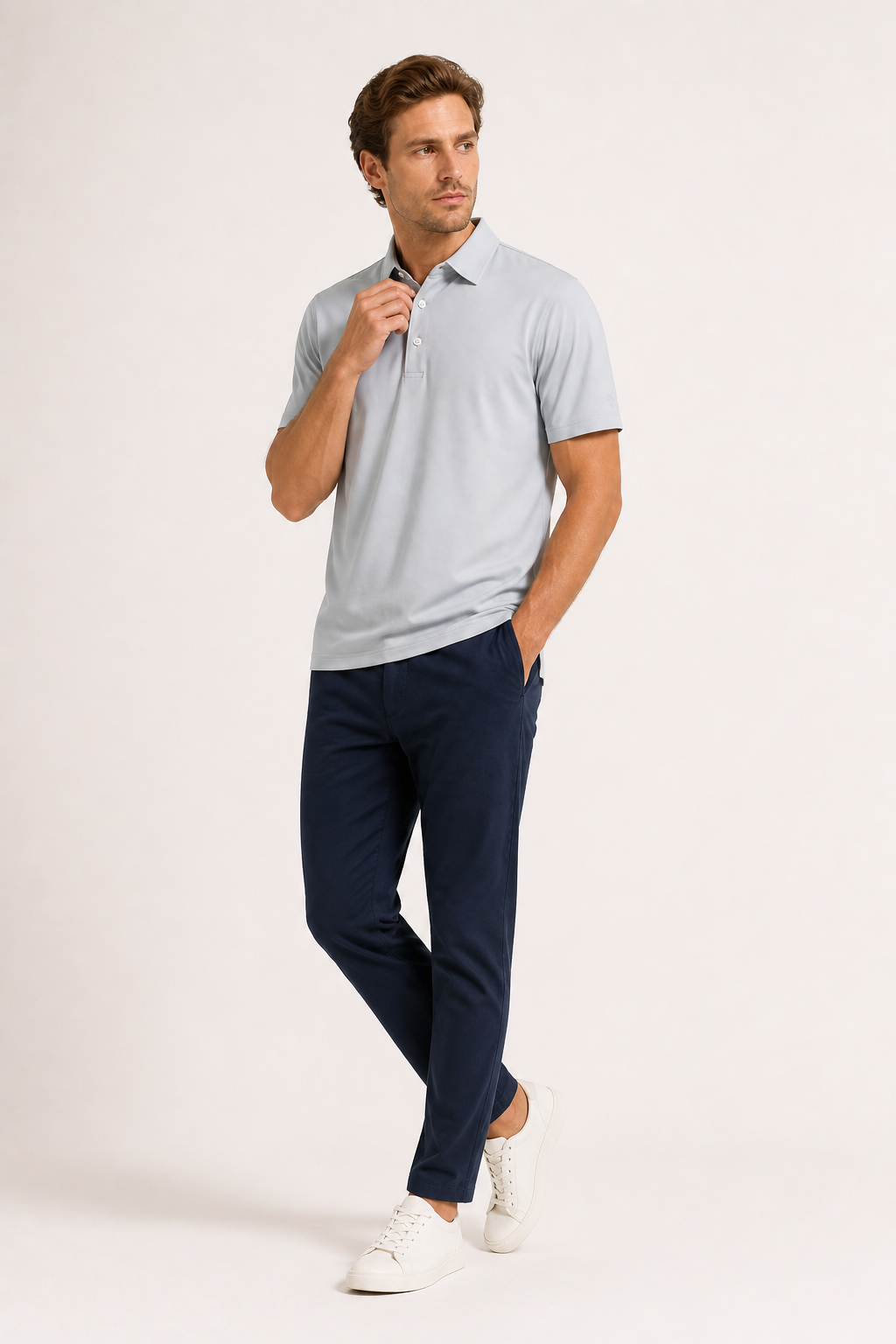 Polo hombre cuello botones manga corta casual fresco - Gunther