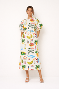 Vestido estampado con manga abullonada para el verano cómodo y casual - Stella