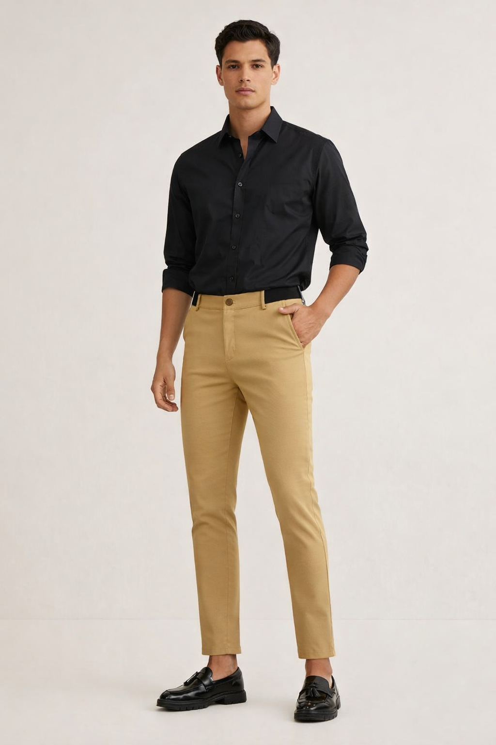 Pantalones chinos para hombre corte slim con cierre clásico - Lionel
