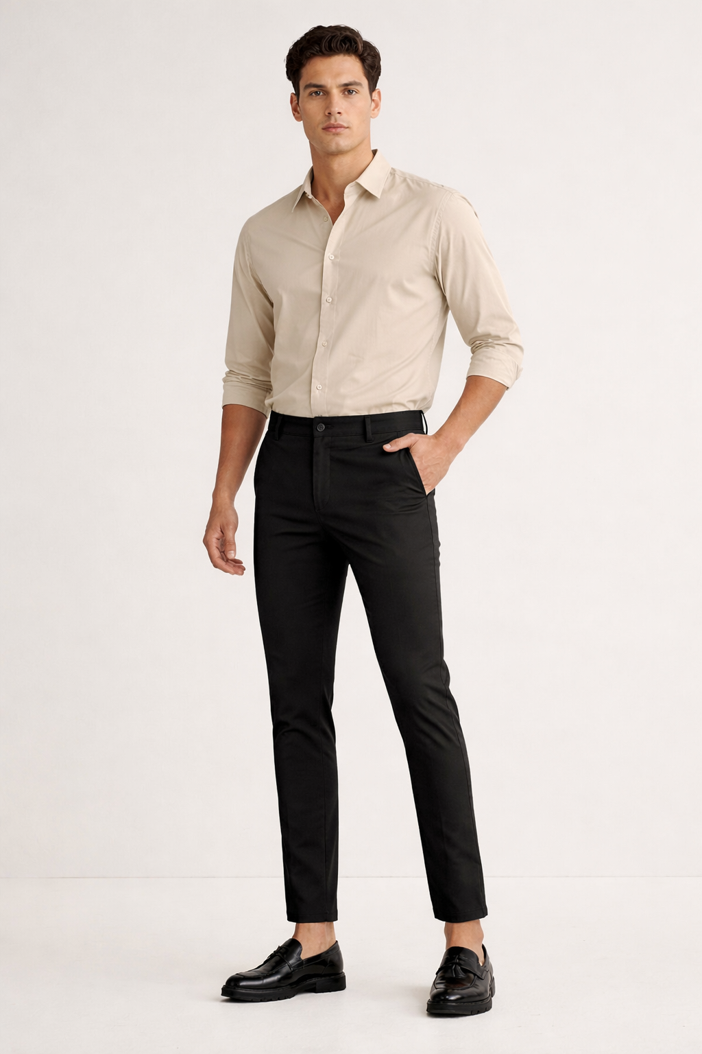 Pantalones chinos para hombre corte slim con cierre clásico - Lionel