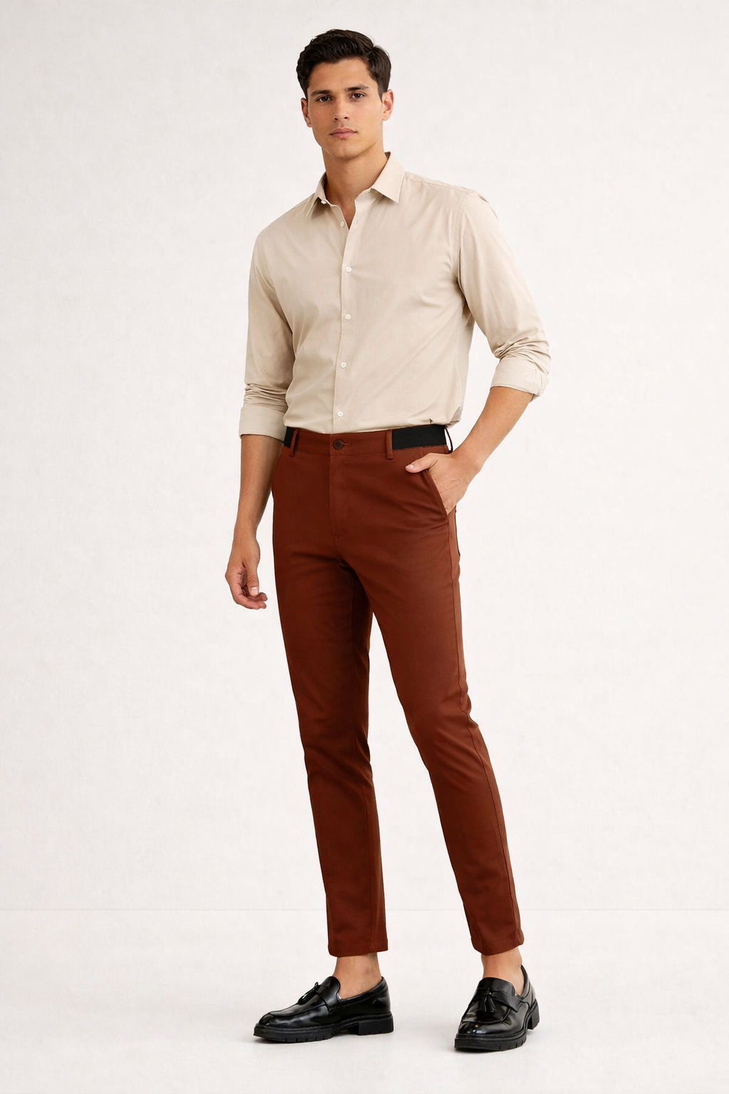 Pantalones chinos para hombre corte slim con cierre clásico - Lionel