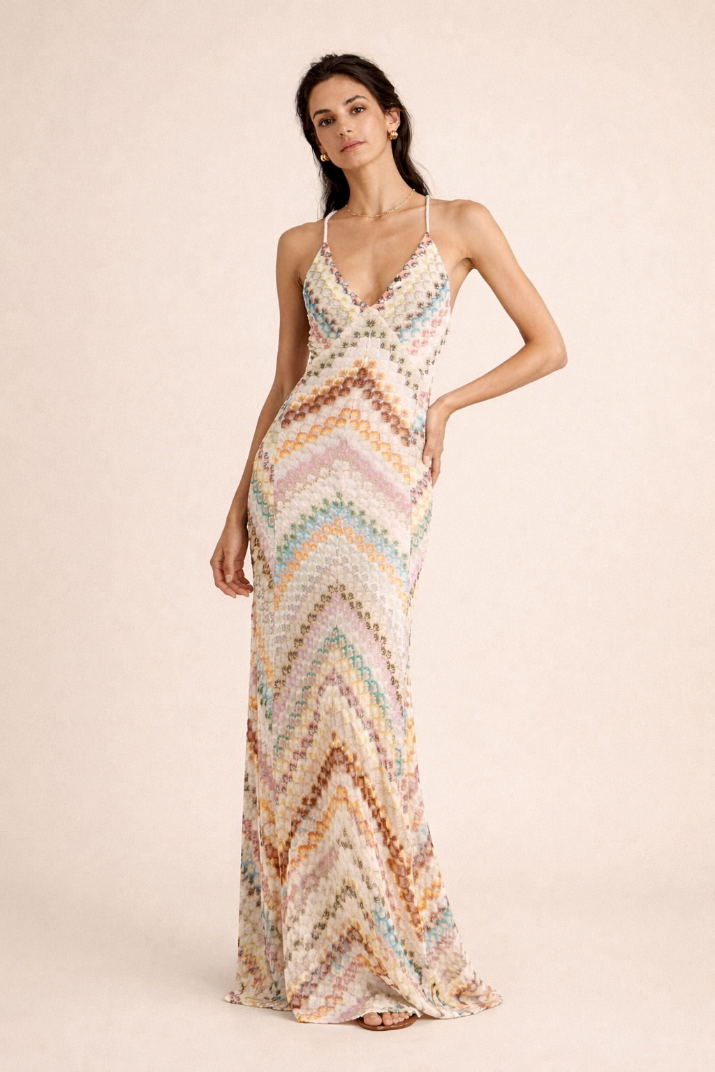 Vestido maxi multicolor de primavera - Elena