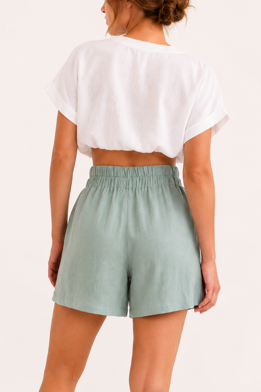 Short mujer cintura elástica tiro alto pierna amplia casual verano - Klara