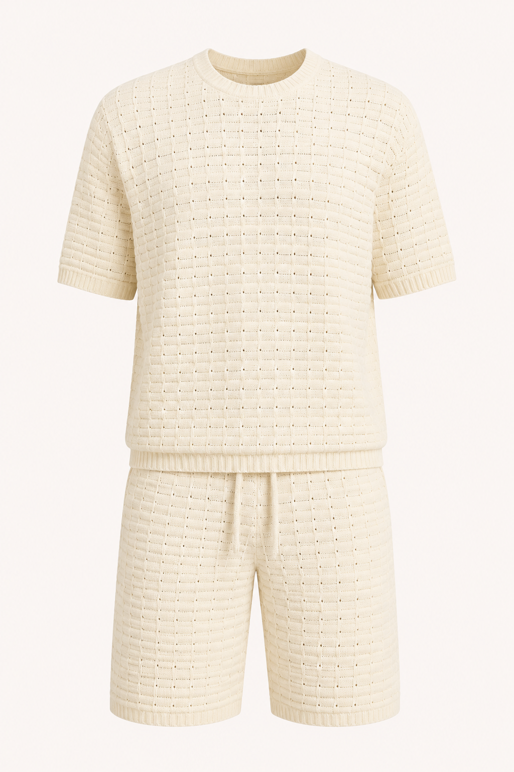 Conjunto hombre camiseta cuello redondo short cintura elástica textura - Oskar