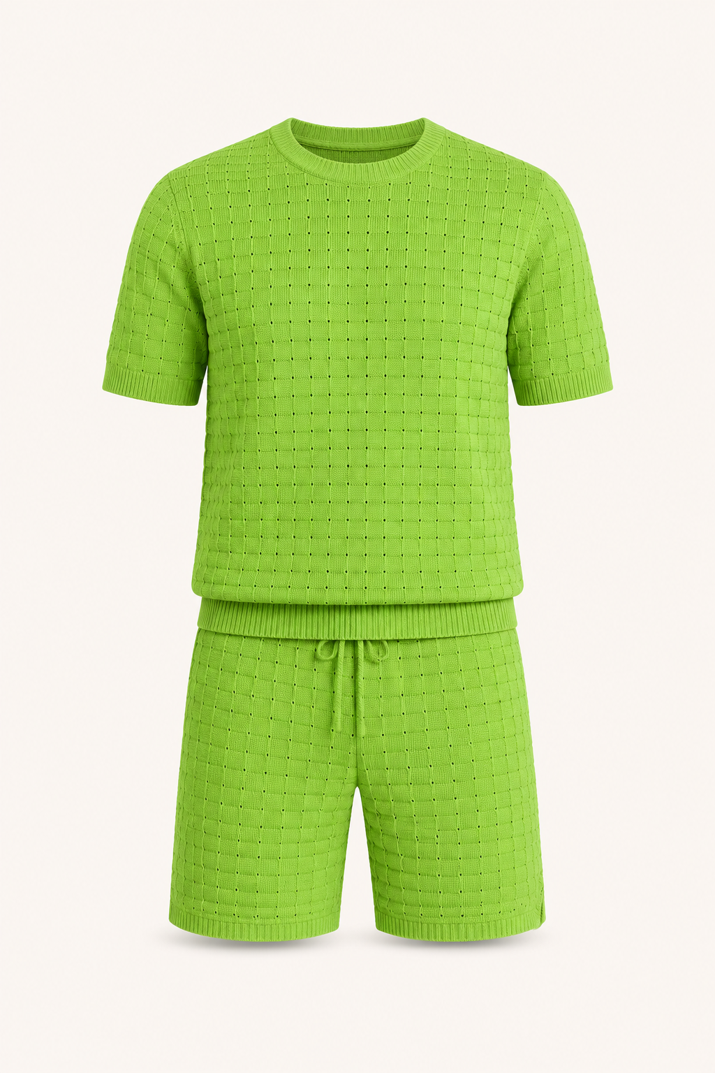 Conjunto hombre camiseta cuello redondo short cintura elástica textura - Oskar