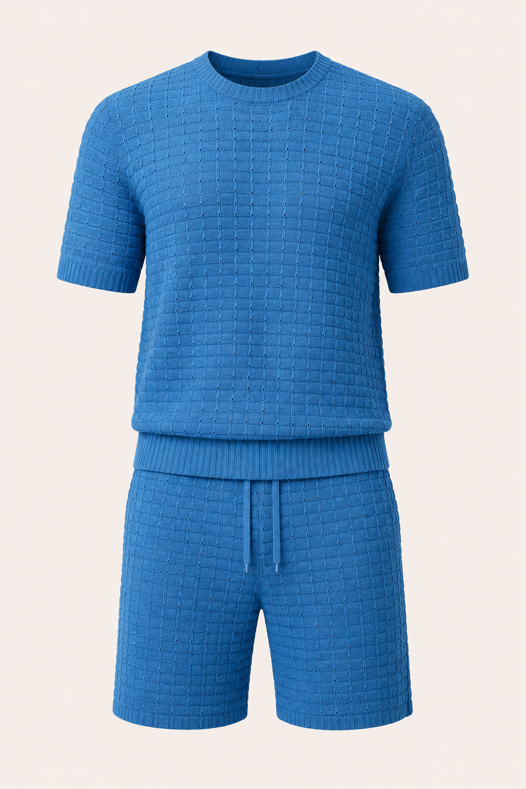 Conjunto hombre camiseta cuello redondo short cintura elástica textura coordinado - Oskar