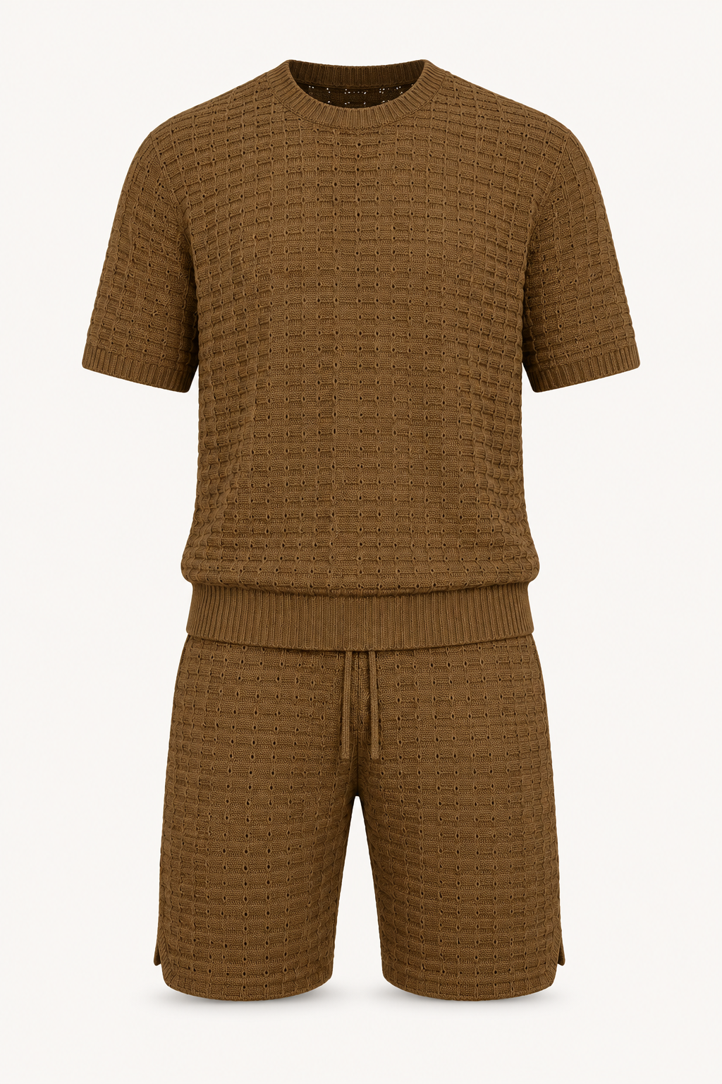 Conjunto hombre camiseta cuello redondo short cintura elástica textura - Oskar