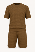 Conjunto hombre camiseta cuello redondo short cintura elástica textura coordinado - Oskar