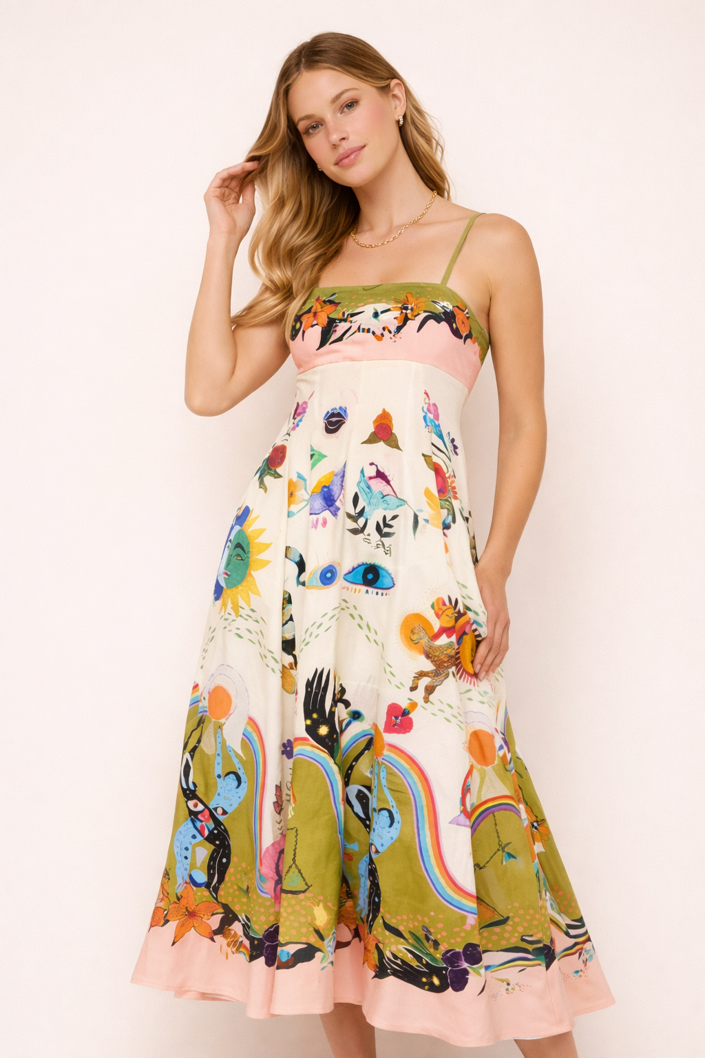 Maxi vestido para mujer con estampado artístico - Arianna