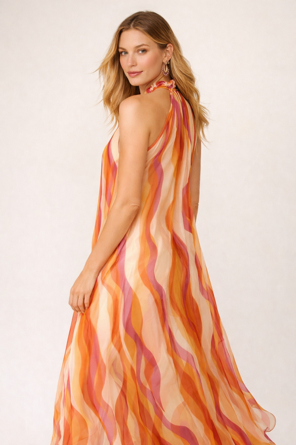 Vestido maxi fresco para mujer con escote halter - Sophie