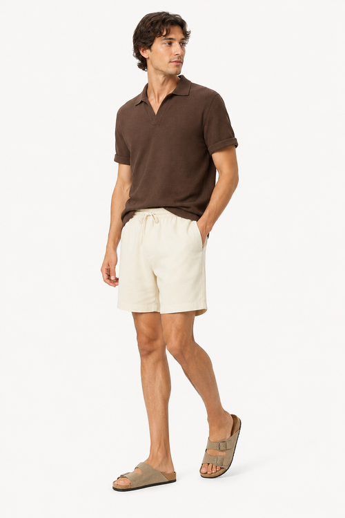 Bermuda casual hombre cintura elástica cordón corte recto bolsillos - Tarma