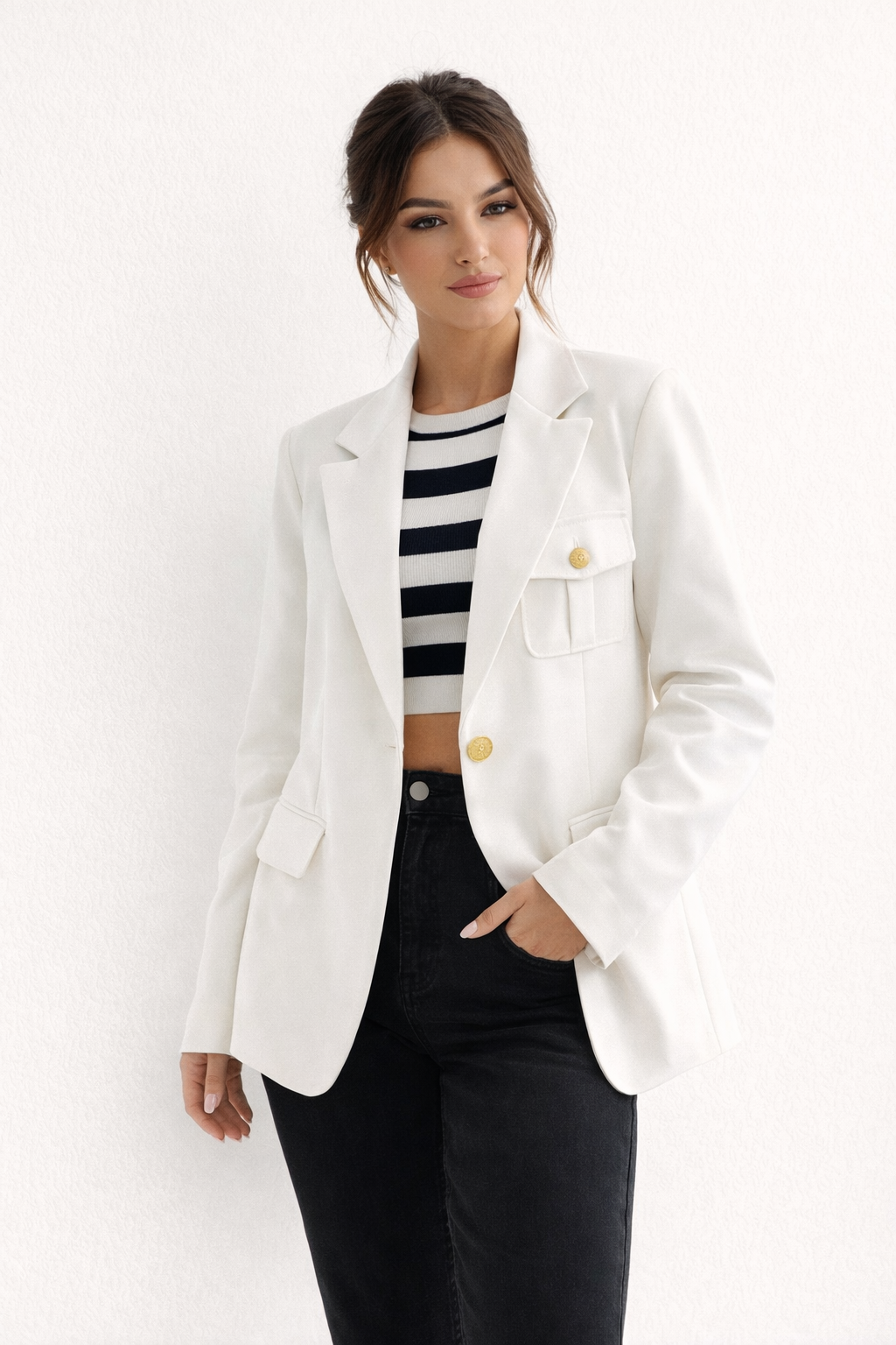 Blazer para mujer de ajuste recto con solapas - Luma