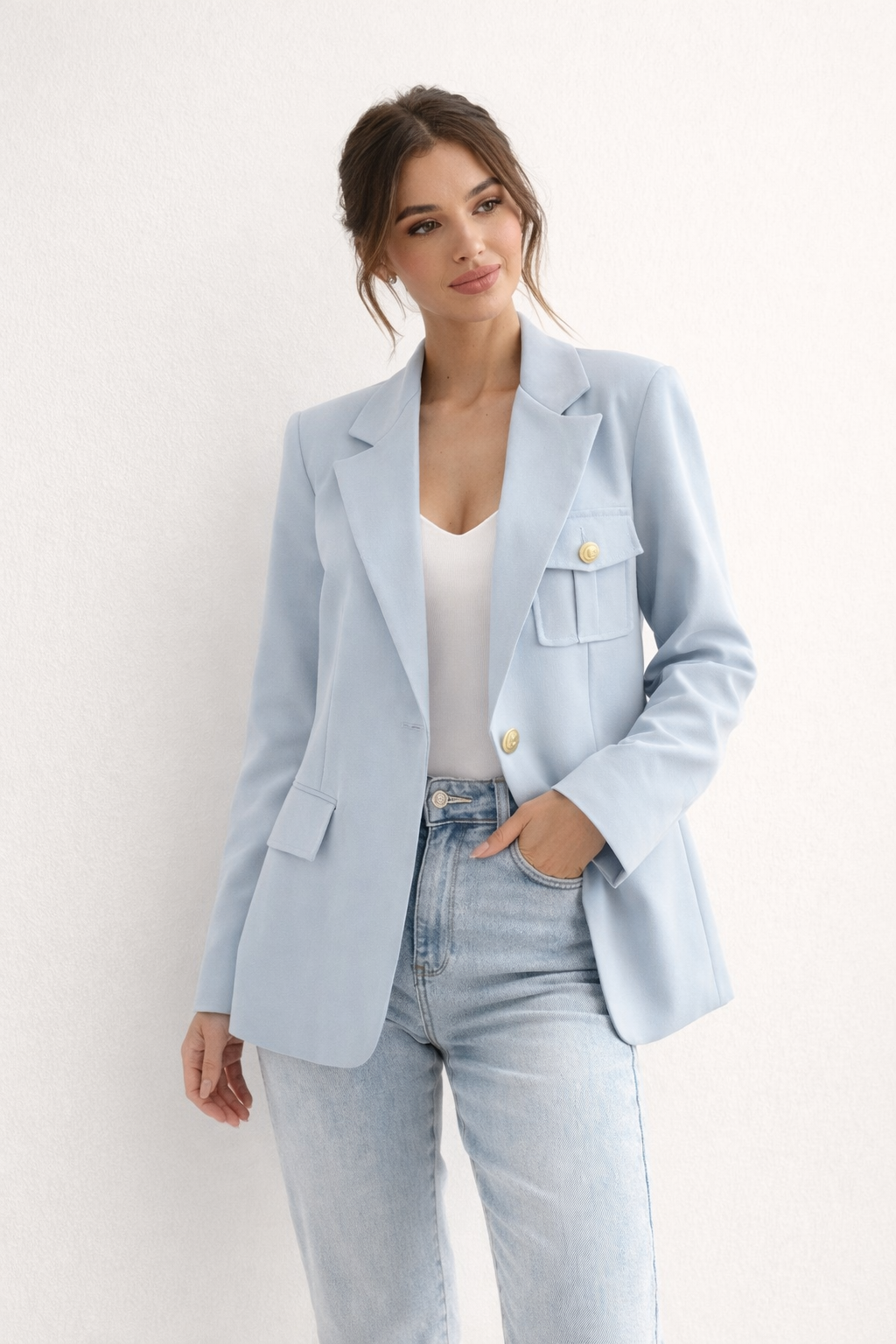 Blazer para mujer de ajuste recto con solapas - Luma