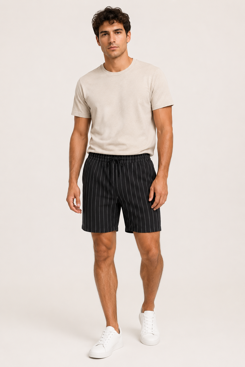 Short casual lino hombre cintura elástica cordón visible bolsillos - Levin