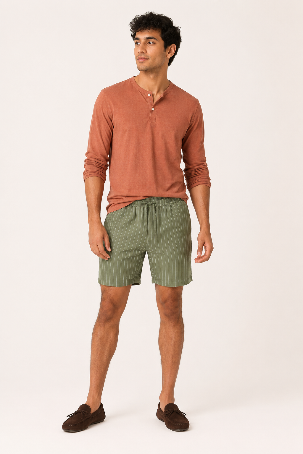 Short casual lino hombre cintura elástica cordón visible bolsillos - Levin