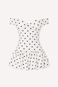 Vestido corto mujer lunares hombros descubiertos parte superior ajustada - Mila