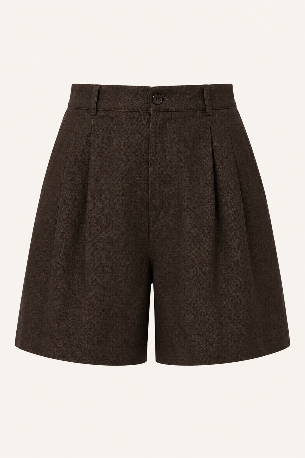Short mujer lino algodón tiro alto pinzas frontales trabillas cinturón - Holly