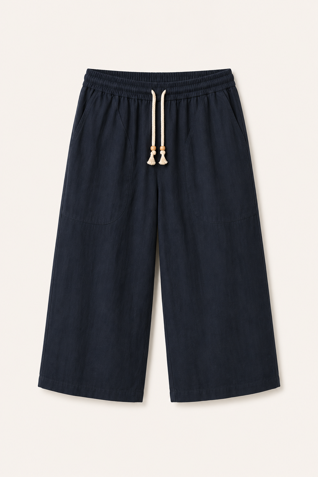 Pantalón cropped hombre cintura elástica cordón bolsillos amplios verano - Alfie