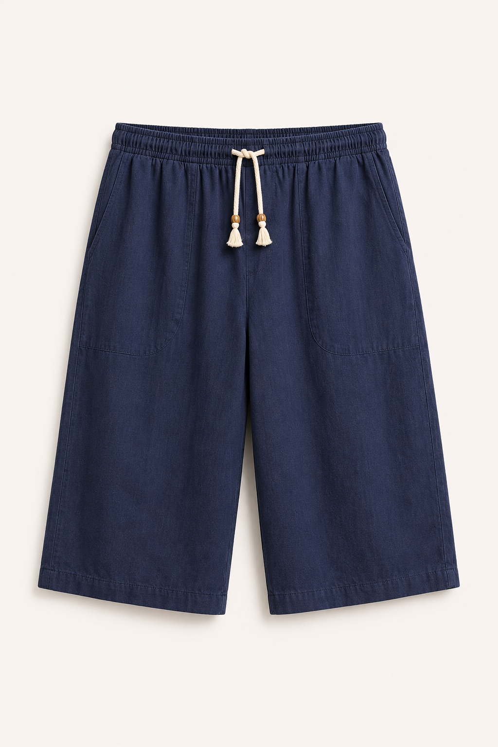 Pantalón cropped hombre cintura elástica cordón bolsillos amplios verano casual - Alfie