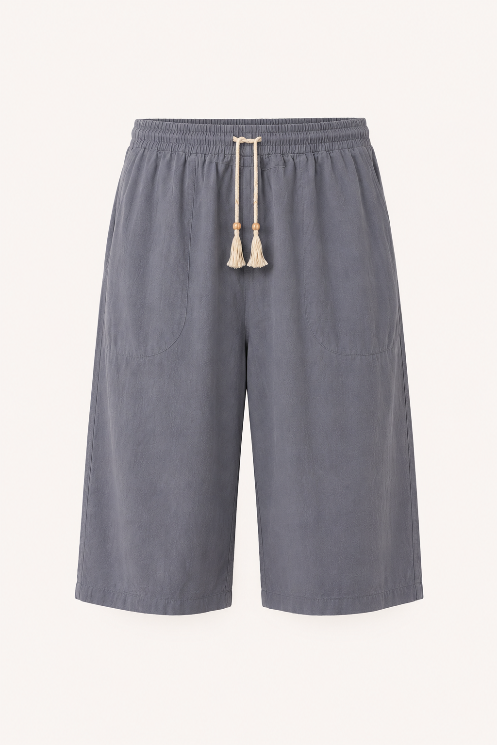 Pantalón cropped hombre cintura elástica cordón bolsillos amplios verano - Alfie