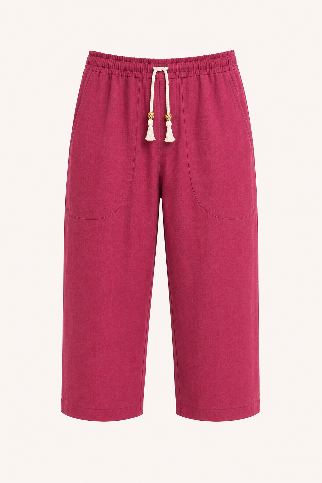 Pantalón cropped hombre cintura elástica cordón bolsillos amplios verano casual - Alfie