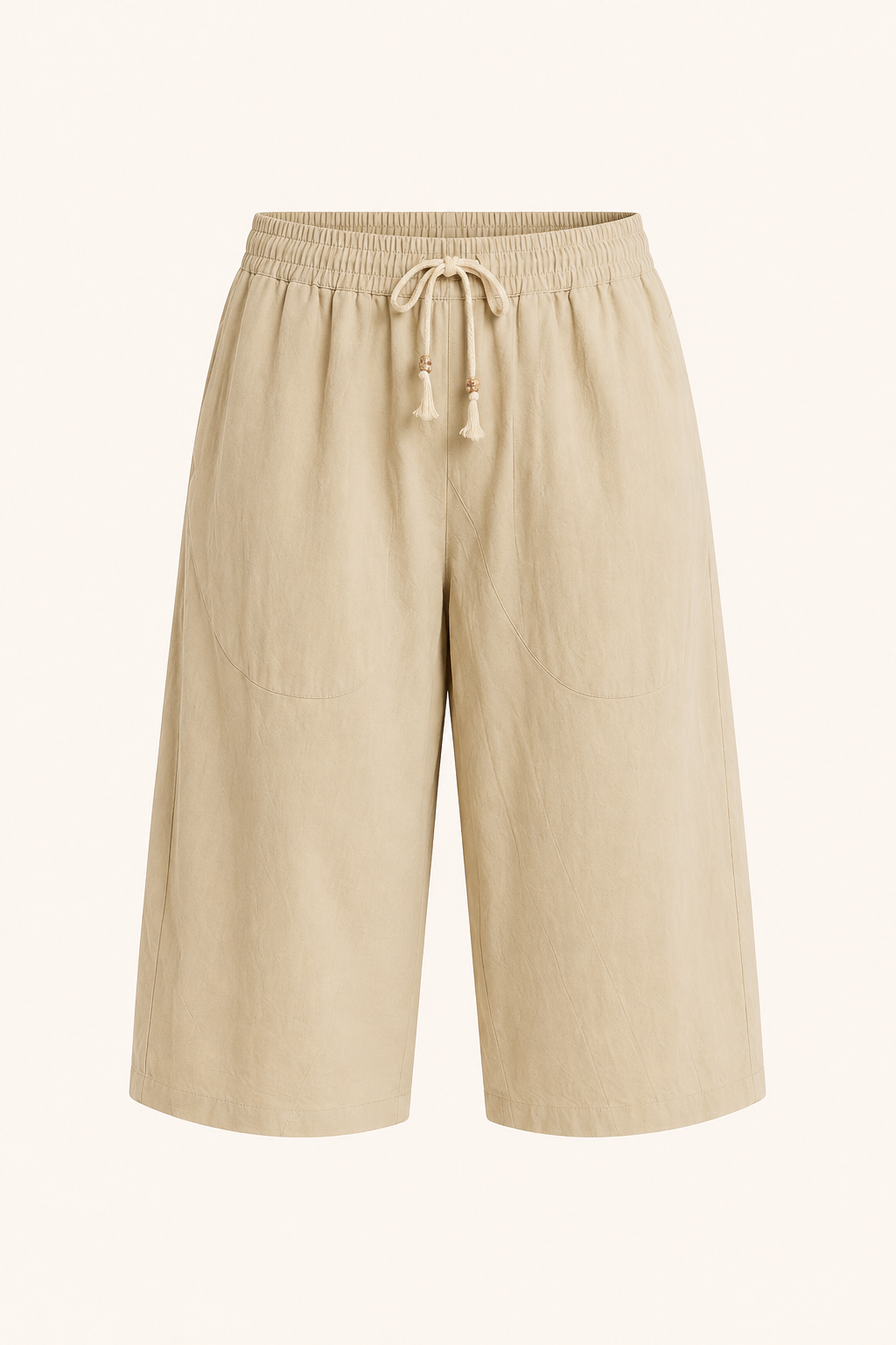 Pantalón cropped hombre cintura elástica cordón bolsillos amplios verano - Alfie