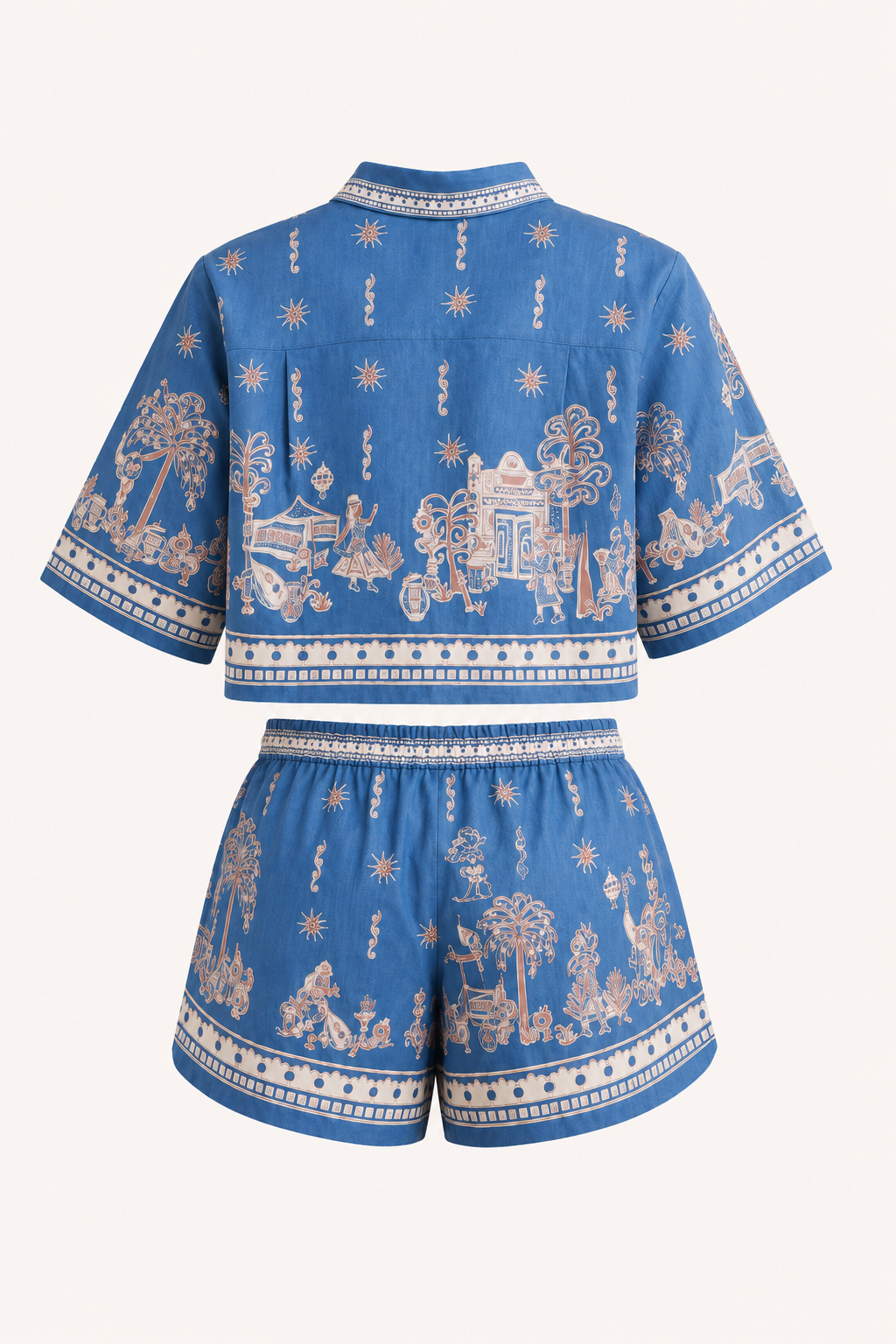 Conjunto mujer estampado boho blusa relajada short cintura elástica verano - Valeria