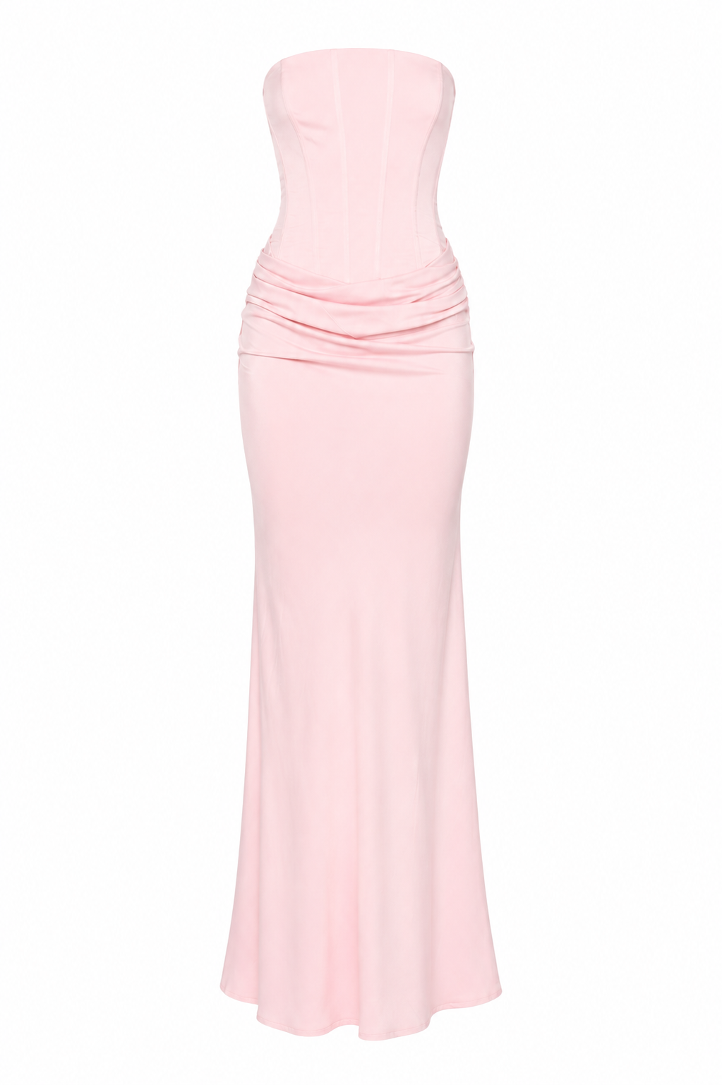 Vestido largo mujer strapless corset drapeado cadera efecto moldeador - Leni