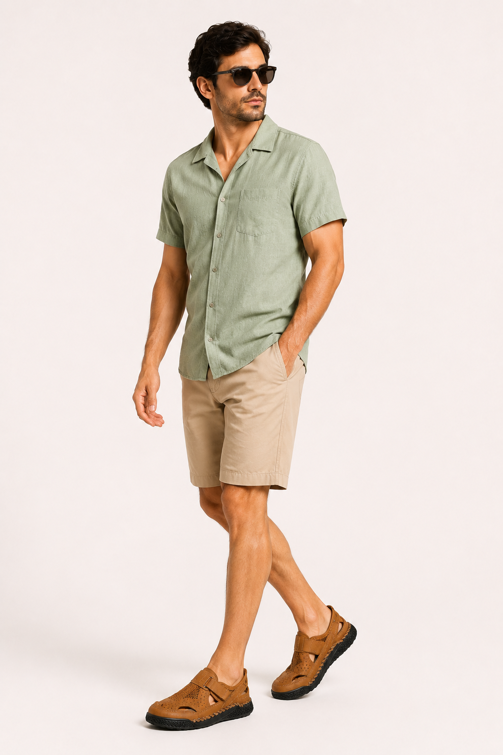 Sandalias hombre cerradas perforadas velcro puntera protegida suela gruesa - Lorenz