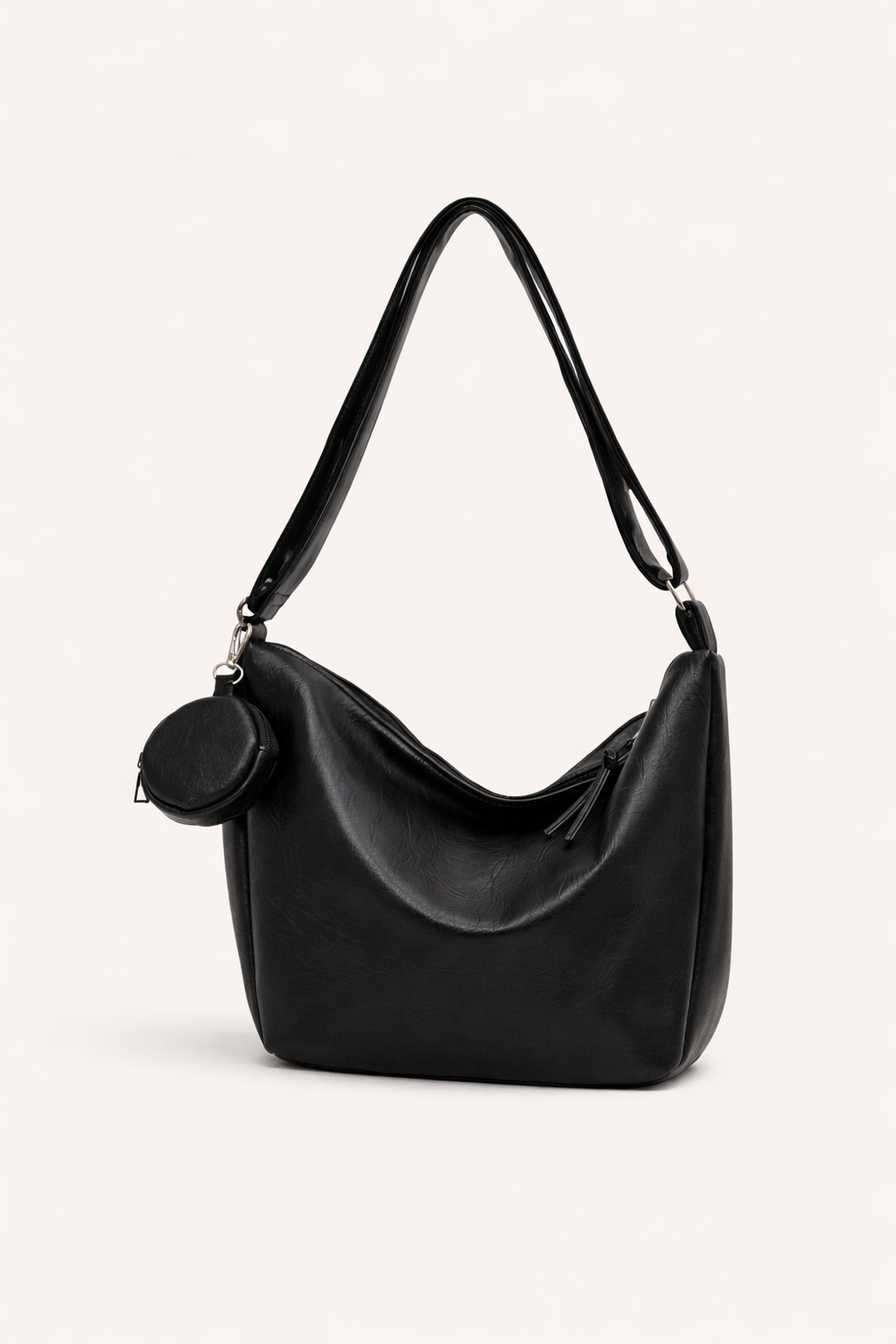 Bolso de hombro amplio con bolsillo exterior y monedero desmontable para mujer