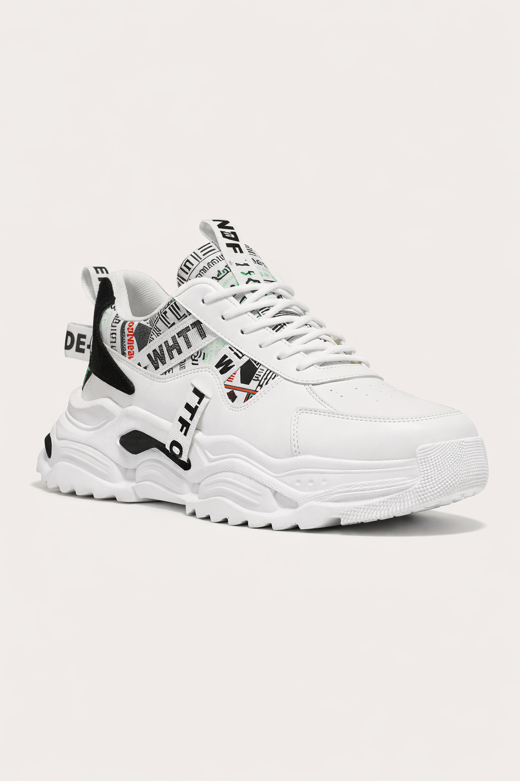 Zapatillas para hombre de suela gruesa con paneles gráficos - Draven