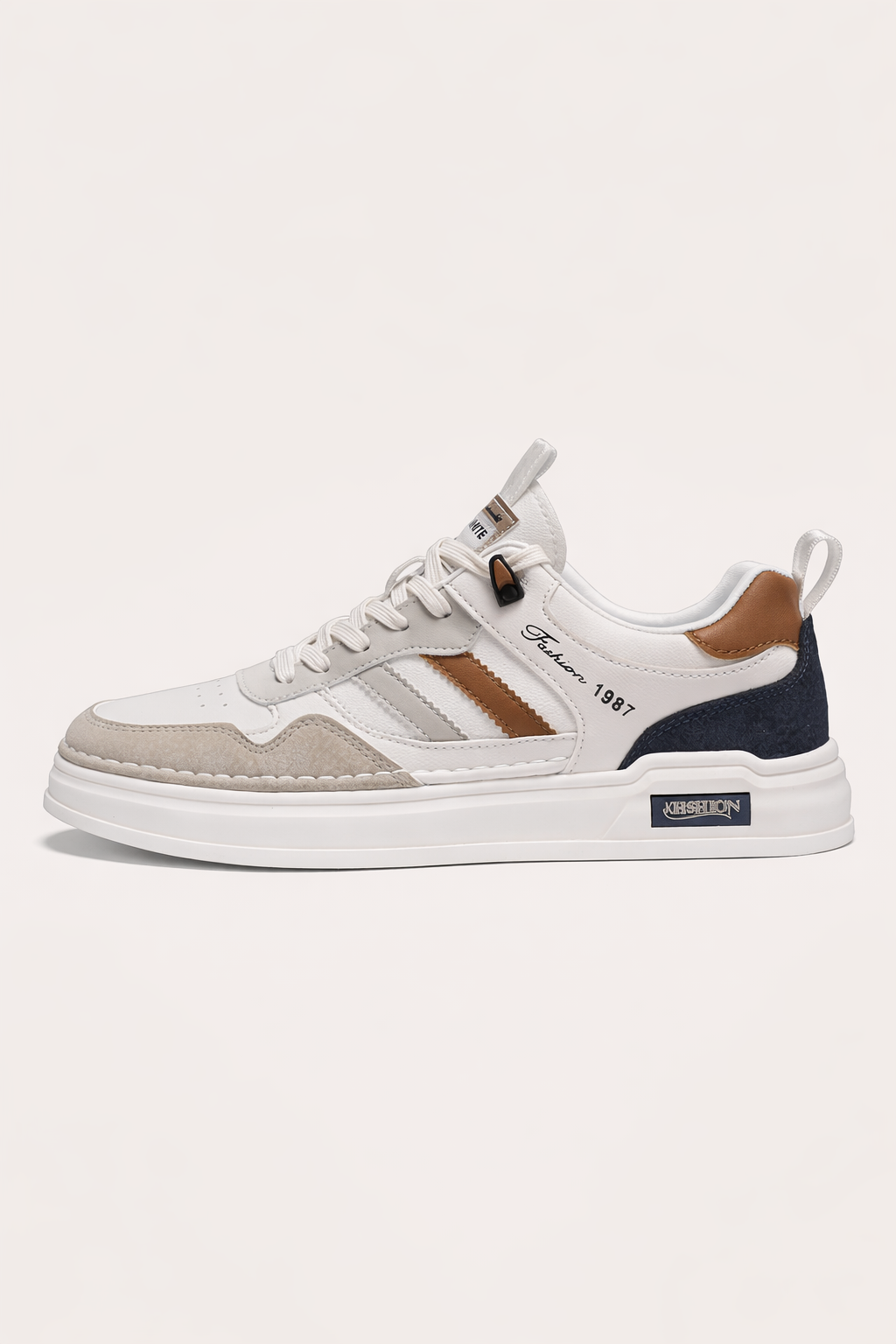 Zapatillas para hombre con acabado tipo gamuza y franjas laterales - Norvik