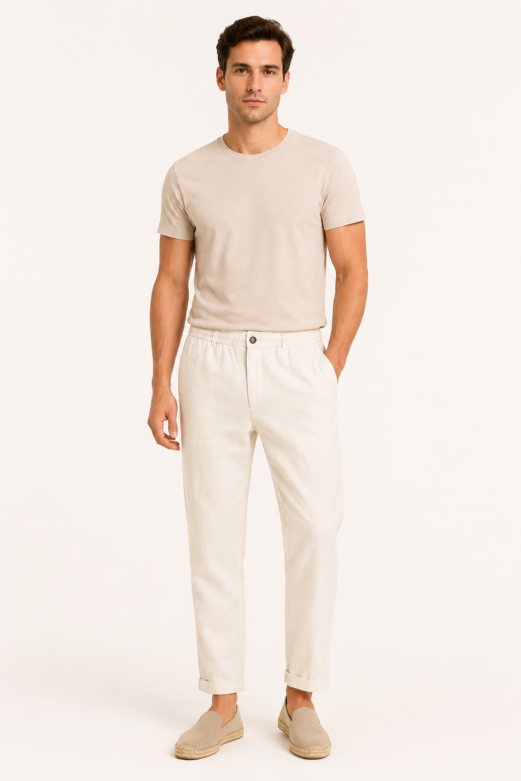 Pantalón hombre lino ligero minimalista cómodo versátil diario - Matteo