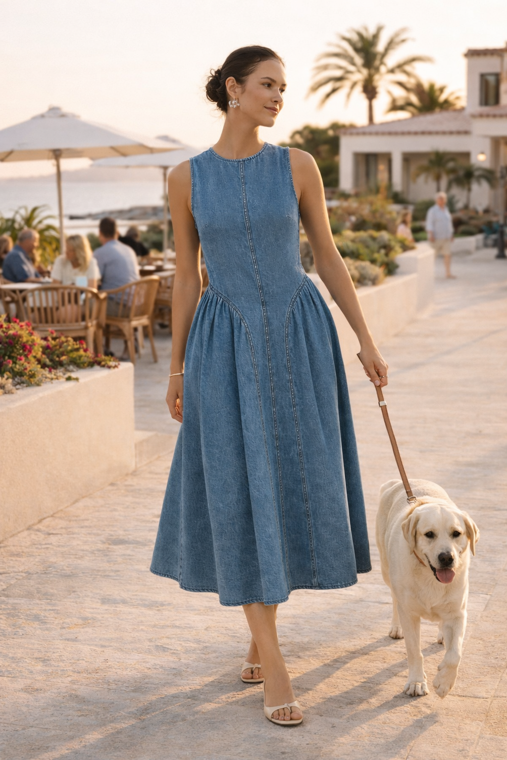 Vestido largo vaquero sin mangas silueta holgada mujer verano - Keyla